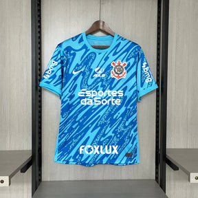 Camisa Corinthians Goleiro C/ Todos Patrocinadores 2024/25 - Azul